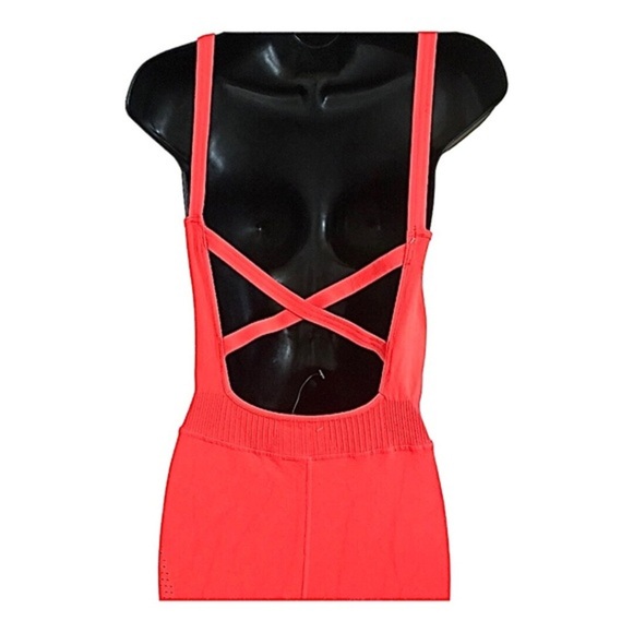 Free People FP movement bright orange Good karma onesie jumpsuit size M/L new - Picture 11 of 12